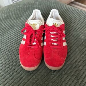 Adidas Red and White Sneakers
